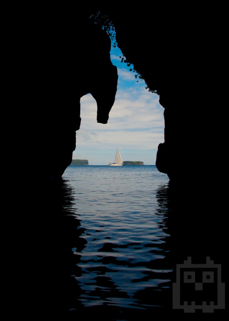 Sail outside of Swallows Cave Tonga